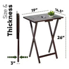 PJ Wood Tavolino Pieghevole Portatile per TV, Scrivania, Espresso (Set da 8 Pezzi)