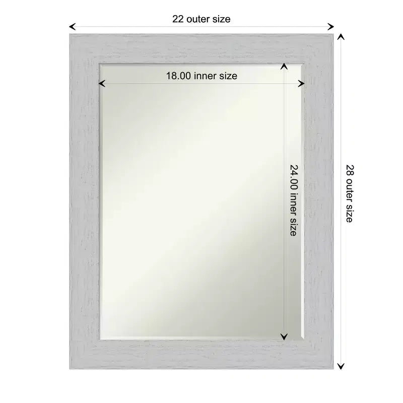 Specchio da Parete per Bagno Amanti Art Shiplap Petite Bevel in Legno