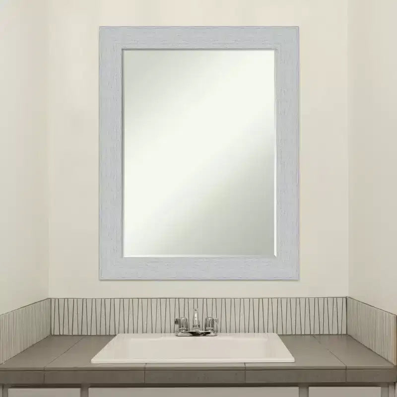 Specchio da Parete per Bagno Amanti Art Shiplap Petite Bevel in Legno
