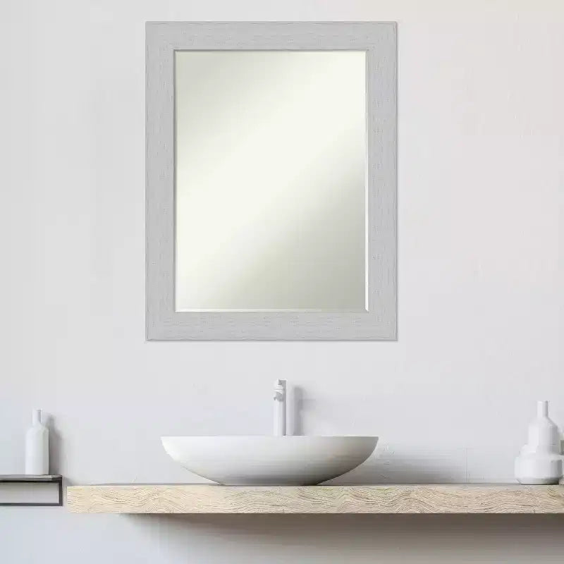 Specchio da Parete per Bagno Amanti Art Shiplap Petite Bevel in Legno