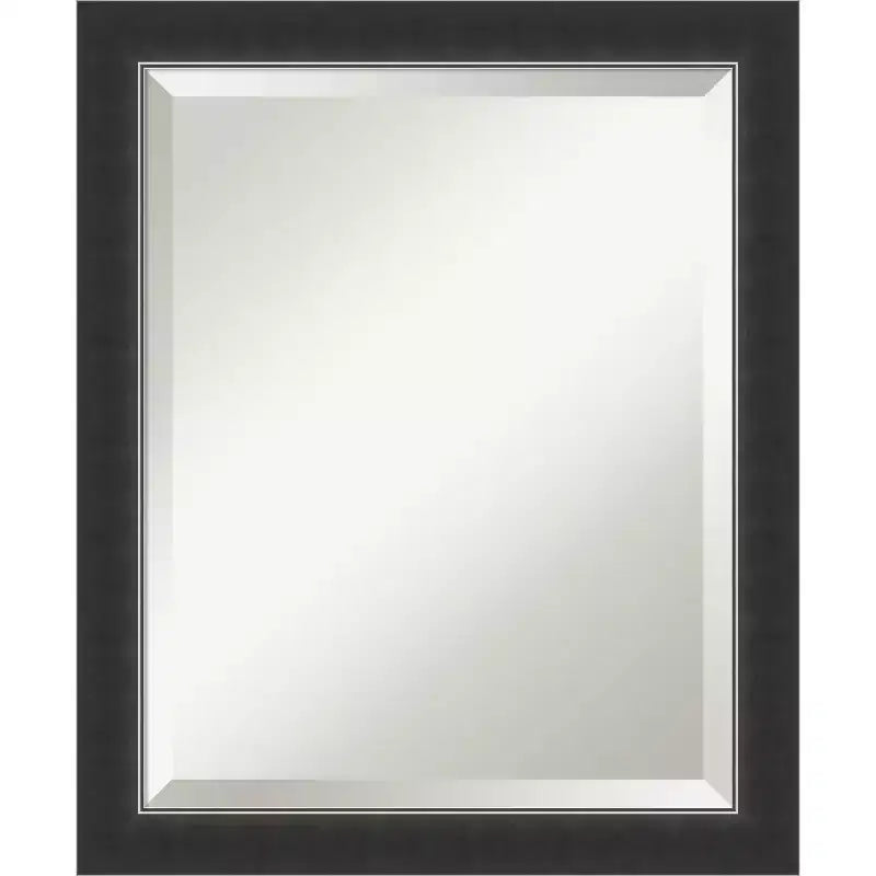Amanti Art Corvino Black Narrow Beveled Wood Bathroom Wall Mirror