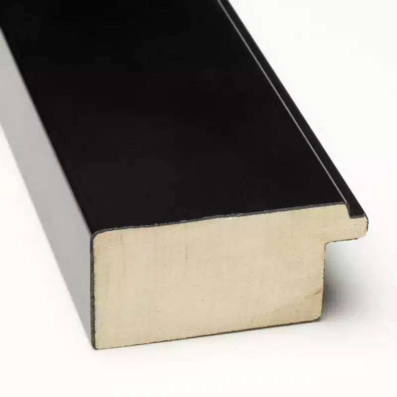 Specchio da parete per bagno Amanti Art Corvino in legno nero smussato stretto