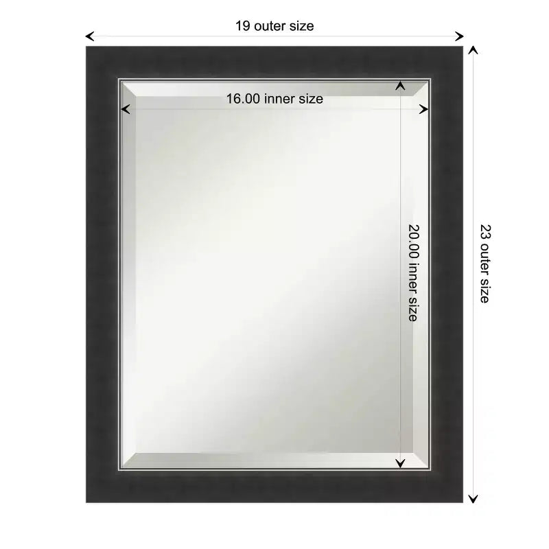 Specchio da parete per bagno Amanti Art Corvino in legno nero smussato stretto