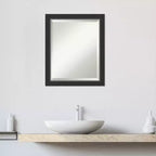 Specchio da parete per bagno Amanti Art Corvino in legno nero smussato stretto