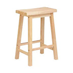 PJ Wood Sgabello Classico con Seduta a Sella, Alto 73 cm, per Banconi da Cucina, Case, Sale da Pranzo e Bar, con Seduta Senza Schienale, 4 Gambe Quadrate, Naturale (Confezione da 5)
