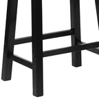 PJ Wood Sgabelli Alti da 61 cm Classici con Seduta a Sella per Cucine, Sale da Pranzo e Bar, con Sedili Senza Schienale, 4 Gambe Quadrate, Neri (Set da 10)