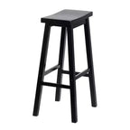 Sgabelli da cucina PJ Wood Classic con sedile a sella, altezza 74 cm, neri (confezione da 8)