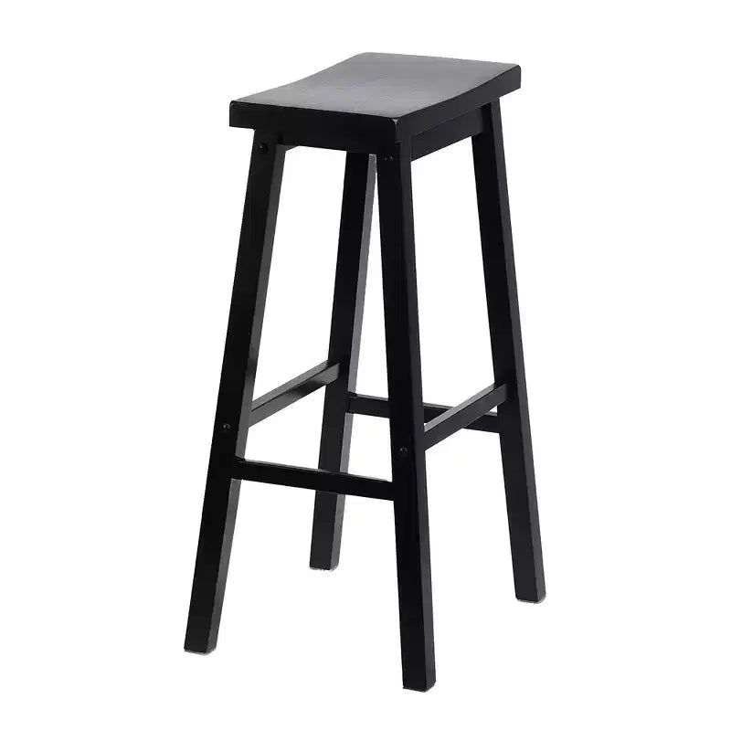 Sgabelli da cucina PJ Wood Classic con sedile a sella, altezza 74 cm, neri (confezione da 8)