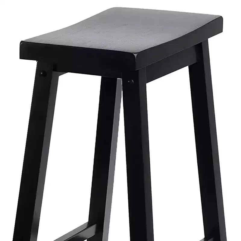Sgabelli da cucina PJ Wood Classic con sedile a sella, altezza 74 cm, neri (confezione da 8)
