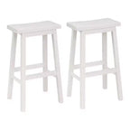 Sgabello da bar da cucina PJ Wood Classic, con seduta a sella, 74 cm, bianco (confezione da 10)