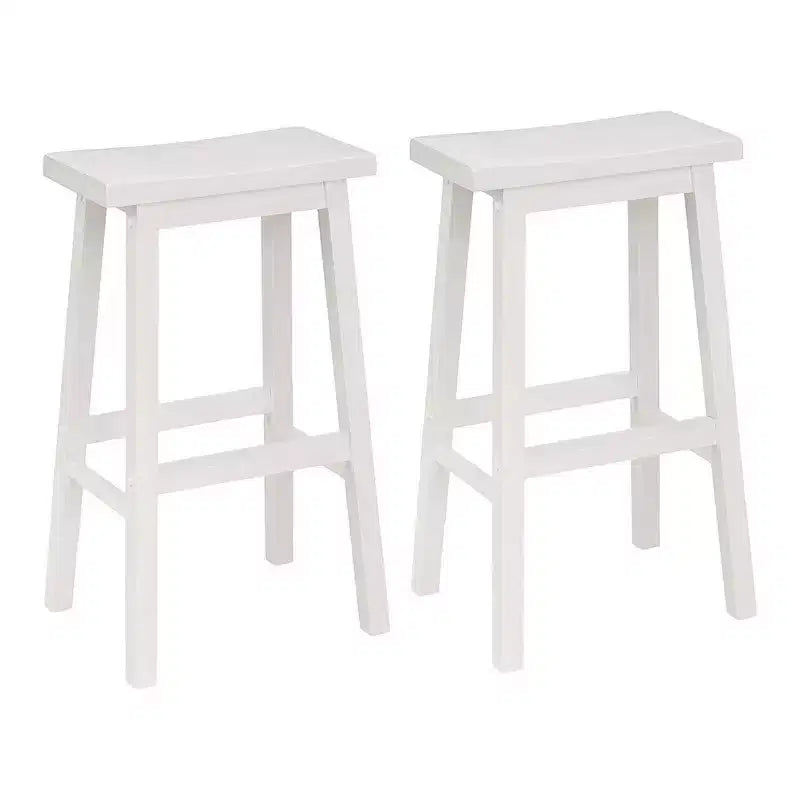 Sgabello da bar da cucina PJ Wood Classic, con seduta a sella, 74 cm, bianco (confezione da 10)