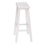 Sgabello da bar da cucina PJ Wood Classic, con seduta a sella, 74 cm, bianco (confezione da 10)