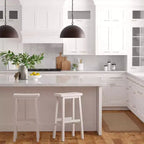 Sgabello da bar da cucina PJ Wood Classic, con seduta a sella, 74 cm, bianco (confezione da 10)