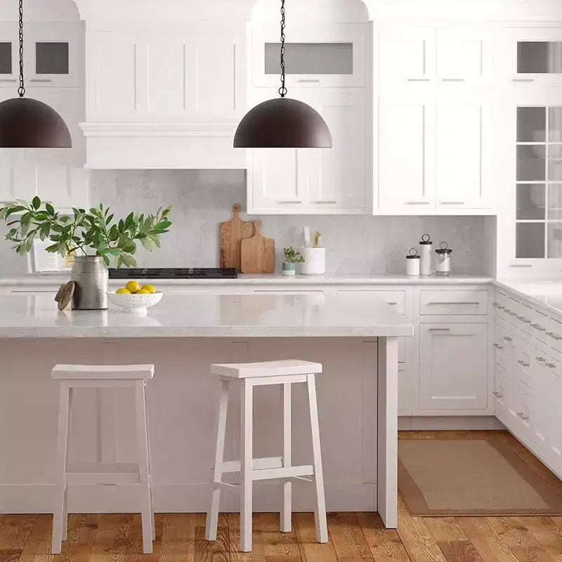 Sgabello da bar da cucina PJ Wood Classic, con seduta a sella, 74 cm, bianco (confezione da 10)