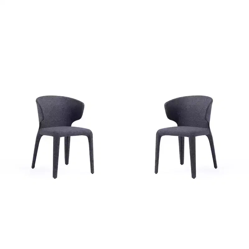 Set of 2 Conrad Modern Woven Tweed Dining Chairs - Manhattan Comfort