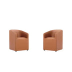 Set di 2 Poltrone da Pranzo Rotonde Moderne in Ecopelle Anna - Manhattan Comfort