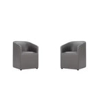 Set di 2 Poltrone da Pranzo Rotonde Moderne in Ecopelle Anna - Manhattan Comfort