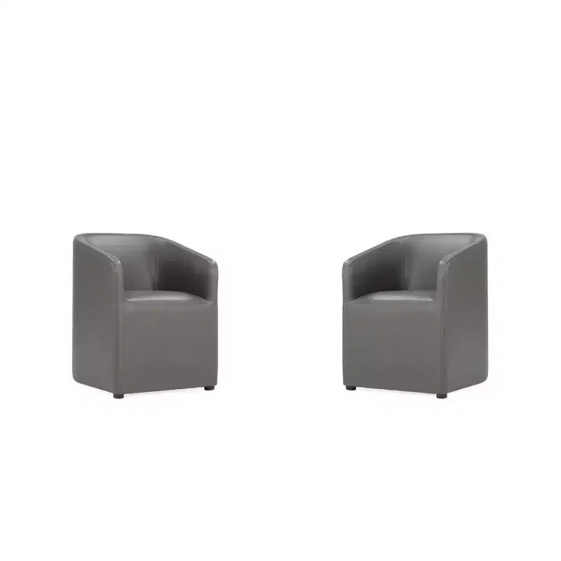 Set di 2 Poltrone da Pranzo Rotonde Moderne in Ecopelle Anna - Manhattan Comfort