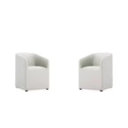 Set di 2 Poltrone da Pranzo Rotonde Moderne in Ecopelle Anna - Manhattan Comfort