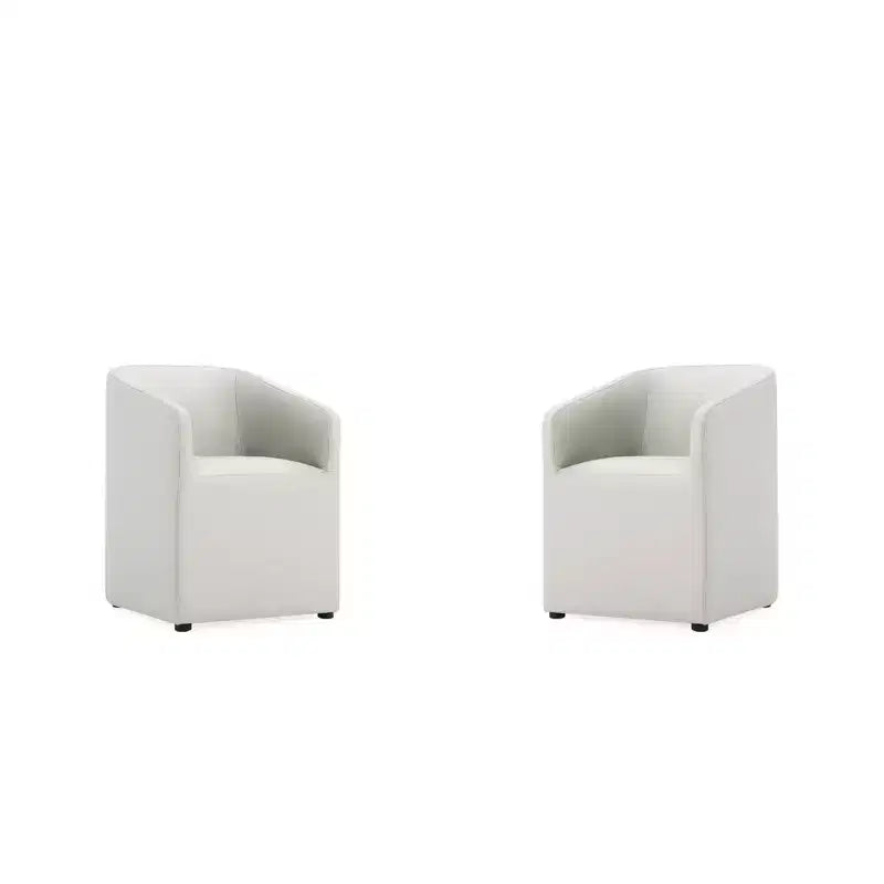 Set di 2 Poltrone da Pranzo Rotonde Moderne in Ecopelle Anna - Manhattan Comfort