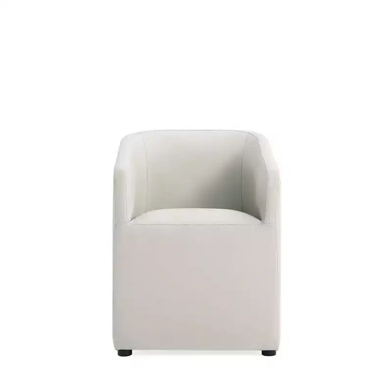 Set di 2 Poltrone da Pranzo Rotonde Moderne in Ecopelle Anna - Manhattan Comfort