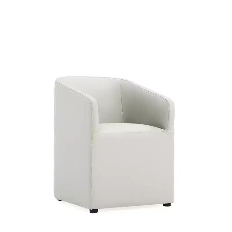 Set di 2 Poltrone da Pranzo Rotonde Moderne in Ecopelle Anna - Manhattan Comfort