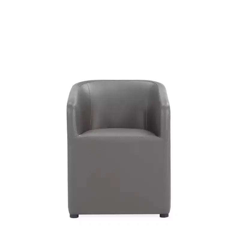 Set di 2 Poltrone da Pranzo Rotonde Moderne in Ecopelle Anna - Manhattan Comfort