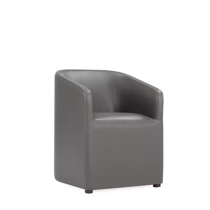 Set di 2 Poltrone da Pranzo Rotonde Moderne in Ecopelle Anna - Manhattan Comfort