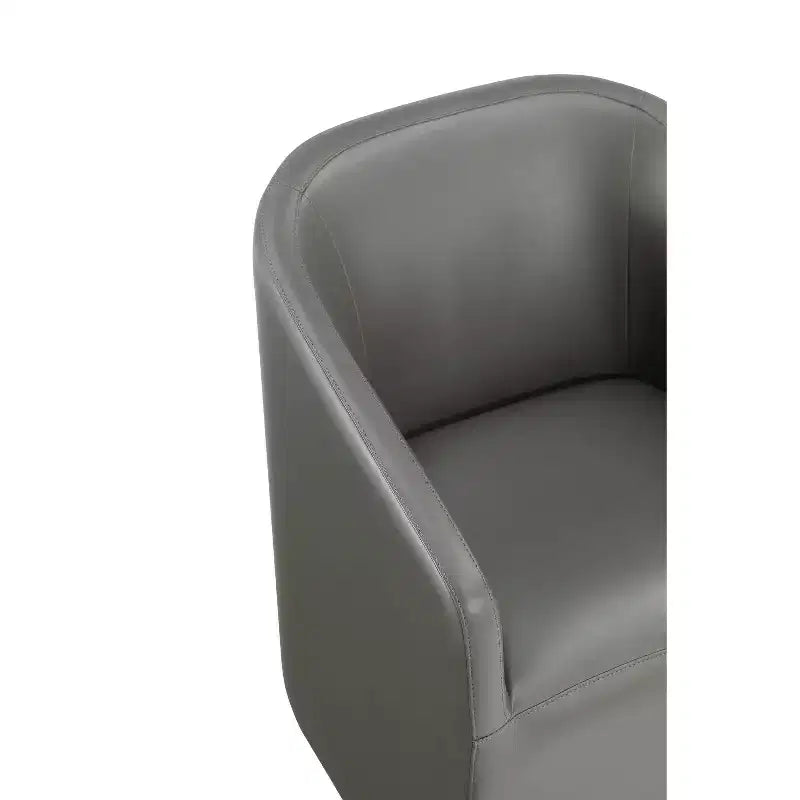 Set di 2 Poltrone da Pranzo Rotonde Moderne in Ecopelle Anna - Manhattan Comfort