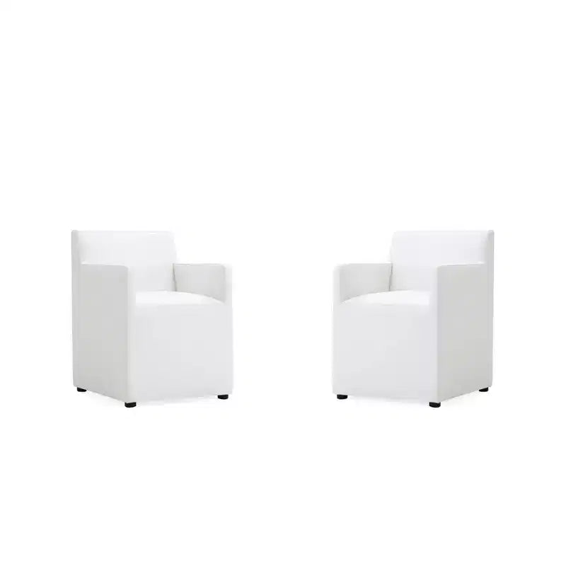 Set di 2 Poltrone da Pranzo Moderne Quadrata Anna in Ecopelle - Manhattan Comfort