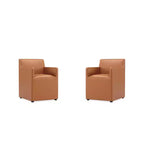 Set di 2 Poltrone da Pranzo Moderne Quadrata Anna in Ecopelle - Manhattan Comfort