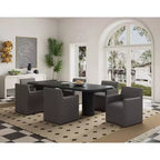 Set di 2 Poltrone da Pranzo Moderne Quadrata Anna in Ecopelle - Manhattan Comfort