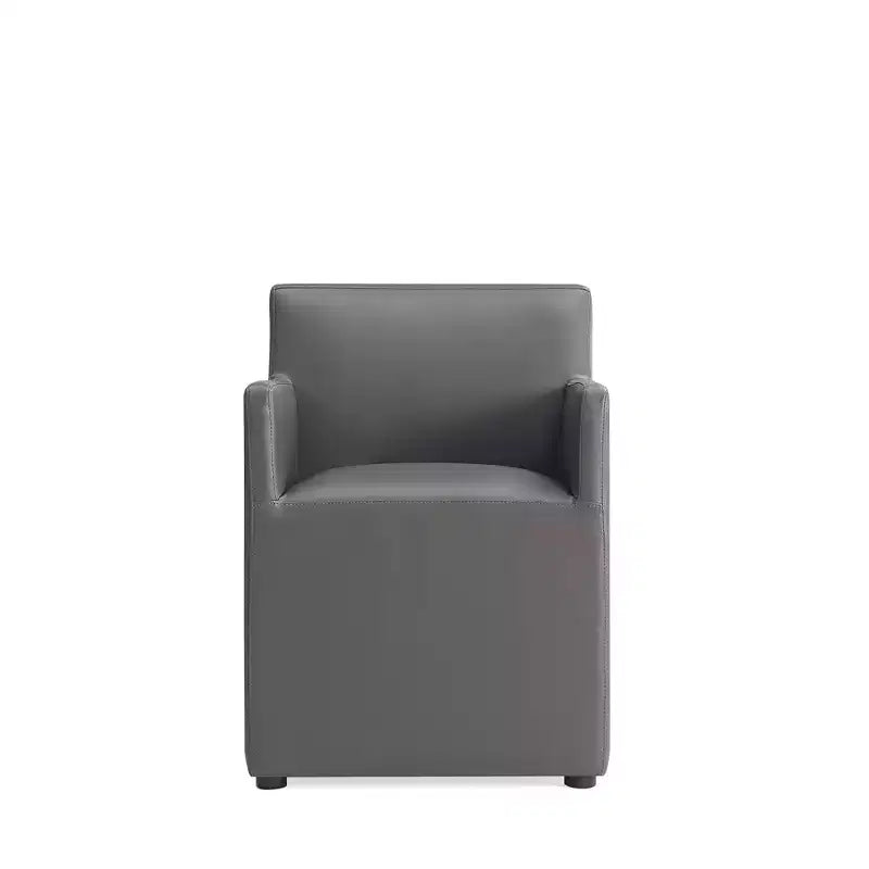 Set di 2 Poltrone da Pranzo Moderne Quadrata Anna in Ecopelle - Manhattan Comfort