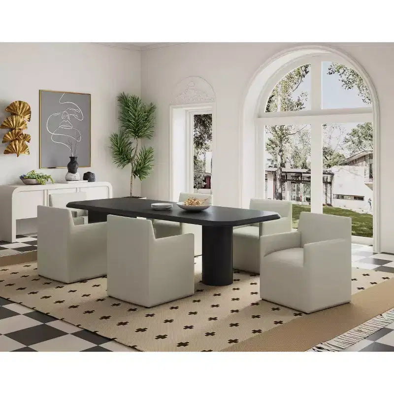 Set di 2 Poltrone da Pranzo Moderne Quadrata Anna in Ecopelle - Manhattan Comfort