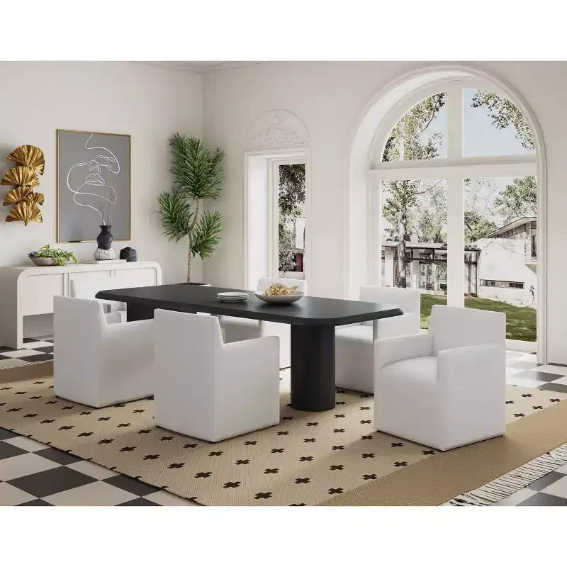 Set di 2 Poltrone da Pranzo Moderne Quadrata Anna in Ecopelle - Manhattan Comfort