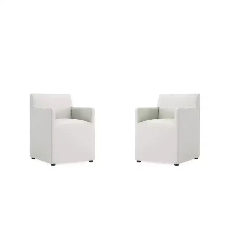 Set di 2 Poltrone da Pranzo Moderne Quadrata Anna in Ecopelle - Manhattan Comfort