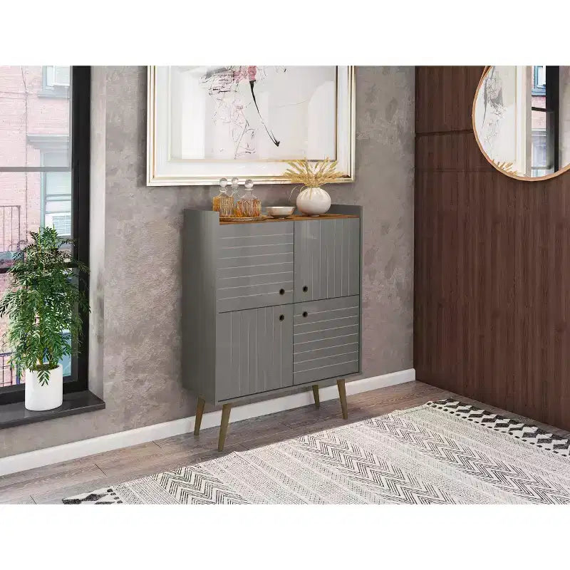 45.5 Bogart Mid-Century Modern 4 ripiani - Manhattan Comfort