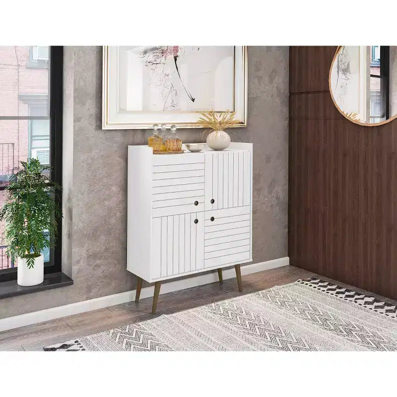 45.5 Bogart Mid-Century Modern 4 ripiani - Manhattan Comfort
