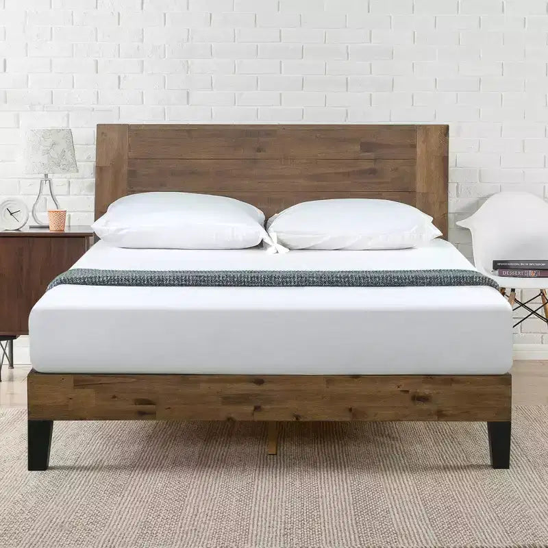 Tonja Letto a Piattaforma con Testiera Marrone - Zinus