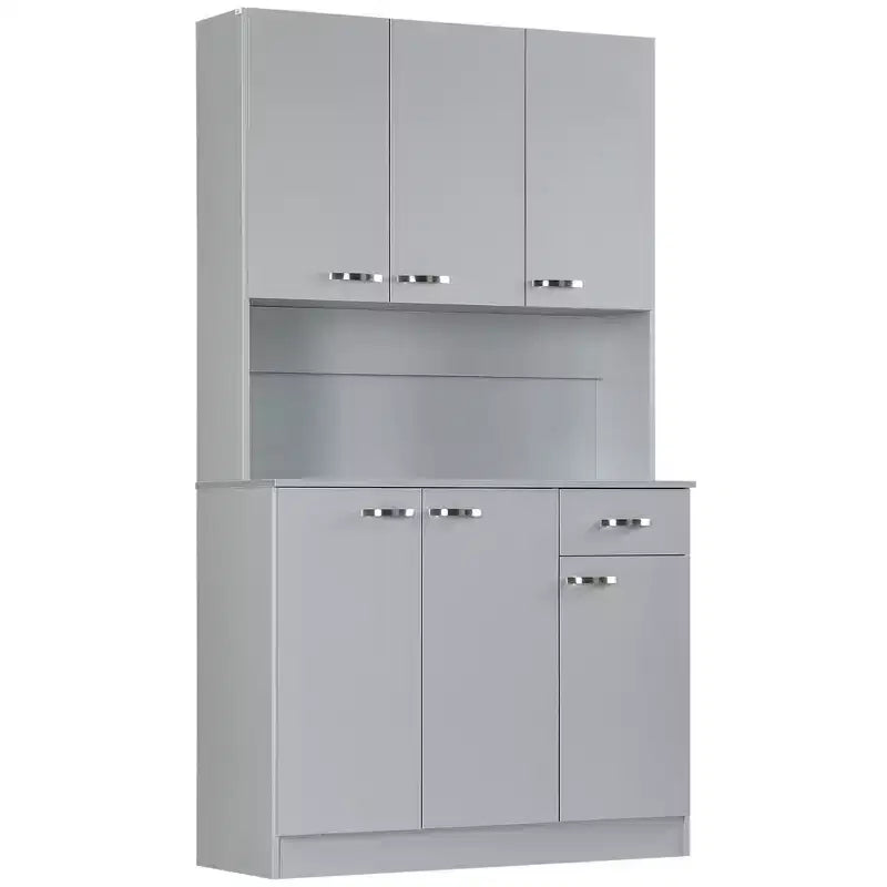 HOMCOM Credenza a buffet indipendente 71", Mobile da Cucina con 6 Ante, 3 Ripiani Regolabili e 1 Cassetto