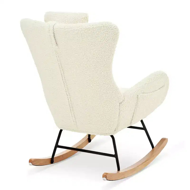 Sedia a Dondolo Teddy Tufted con Gambe in Gomma - ModernLuxe