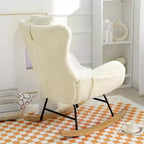 Sedia a Dondolo Teddy Tufted con Gambe in Gomma - ModernLuxe