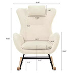 Sedia a Dondolo Teddy Tufted con Gambe in Gomma - ModernLuxe