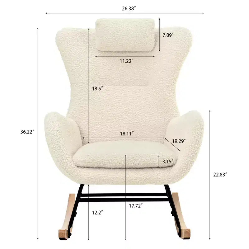 Sedia a Dondolo Teddy Tufted con Gambe in Gomma - ModernLuxe