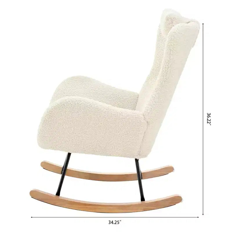 Sedia a Dondolo Teddy Tufted con Gambe in Gomma - ModernLuxe