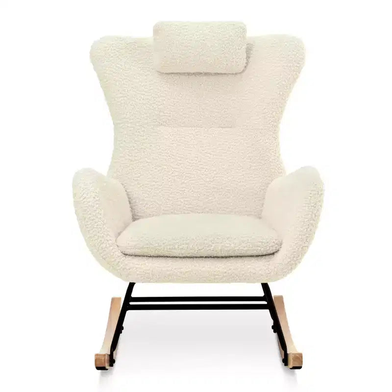 Sedia a Dondolo Teddy Tufted con Gambe in Gomma - ModernLuxe