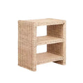 JONATHAN Y Praerie 22 Coastal Bohemian Rattan/Wood 3 Tier End Table, Natural