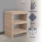 JONATHAN Y Praerie 22 Tavolino da divano/tavolino 3 ripiani costiero bohémien in rattan/legno, naturale