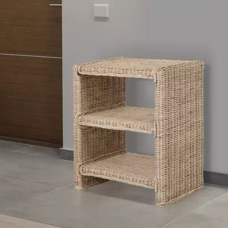 JONATHAN Y Praerie 22 Tavolino da divano/tavolino 3 ripiani costiero bohémien in rattan/legno, naturale