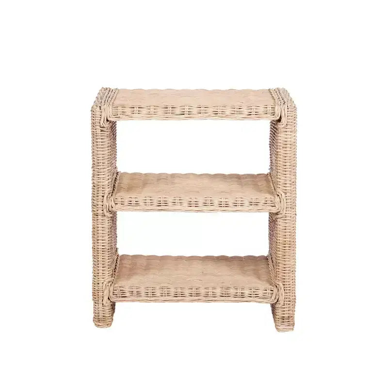 JONATHAN Y Praerie 22 Tavolino da divano/tavolino 3 ripiani costiero bohémien in rattan/legno, naturale